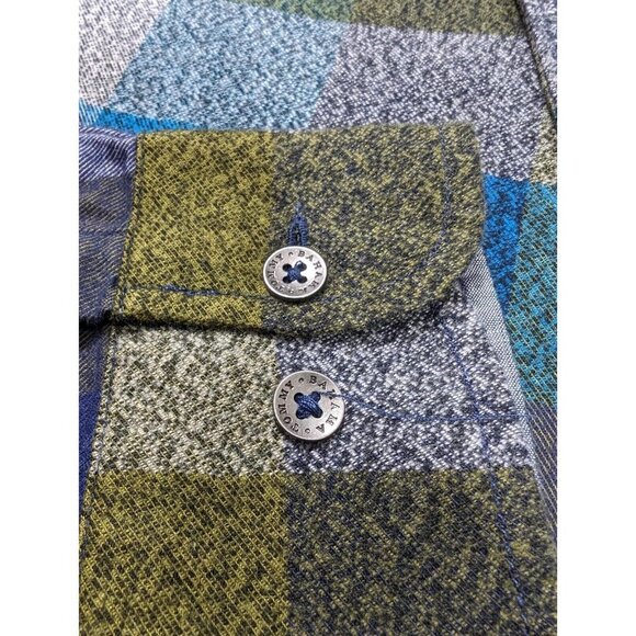 Tommy Bahama Big & Tall Canyon Beach Bonfire Check Flannel Shirt Burnt Olive 3XB - Picture 7 of 8